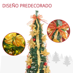Árbol de Navidad 150 cm Árbol de Navidad Artificial Plegable con Luces LED y Adornos Pre-instalados Árbol Navideño para Interior Verde