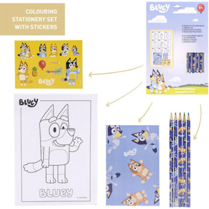 Set De Papelería Coloreable Bluey