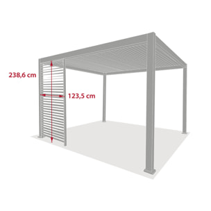 Persienne pour pergola bioclimatique "Evora" - 1/3 côté - 1,2 x 2,3 m Graphite