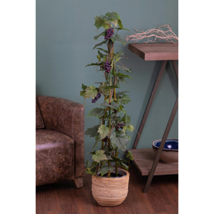 Pianta Di Vite Con Frutti, In Vaso. Altezza 120 Cm - Pezzi 1 - 15X120X15cm - Colore: Verde - Bianchi Dino - Piante Artificiali