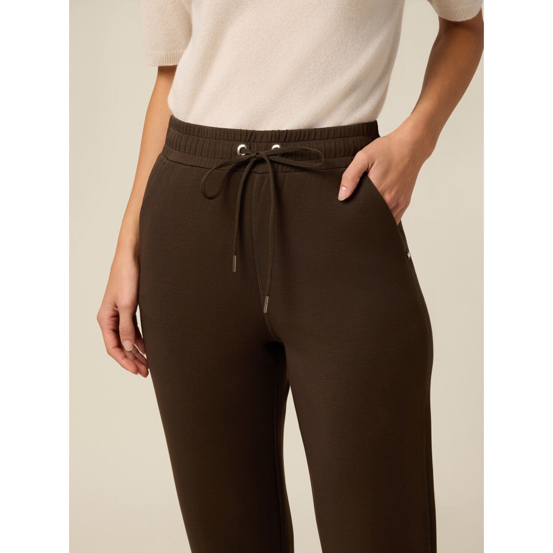 Oltre - Pantalones deportivos suaves al tacto - Marrón