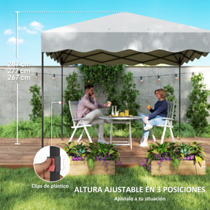 Carpa Plegable Pop-up Gazebo 3x3 m Cenador Plegable con Protección UV 50+ Altura Ajustable Bolsa de Arena y Bolsa con Ruedas para Camping Fiestas Blanco