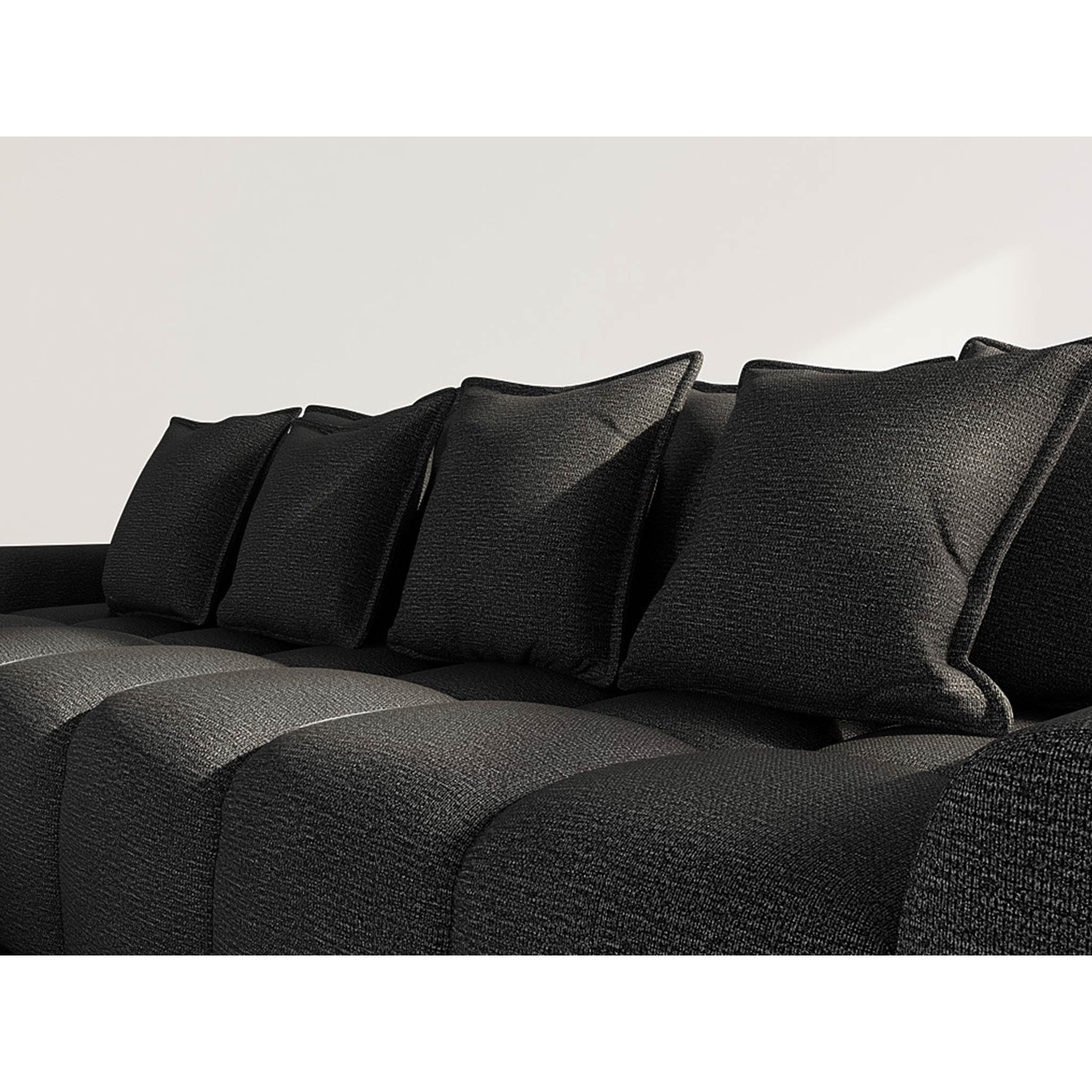 Adelaide - canapé d'angle réversible 4 places en tissu texturé - Noir