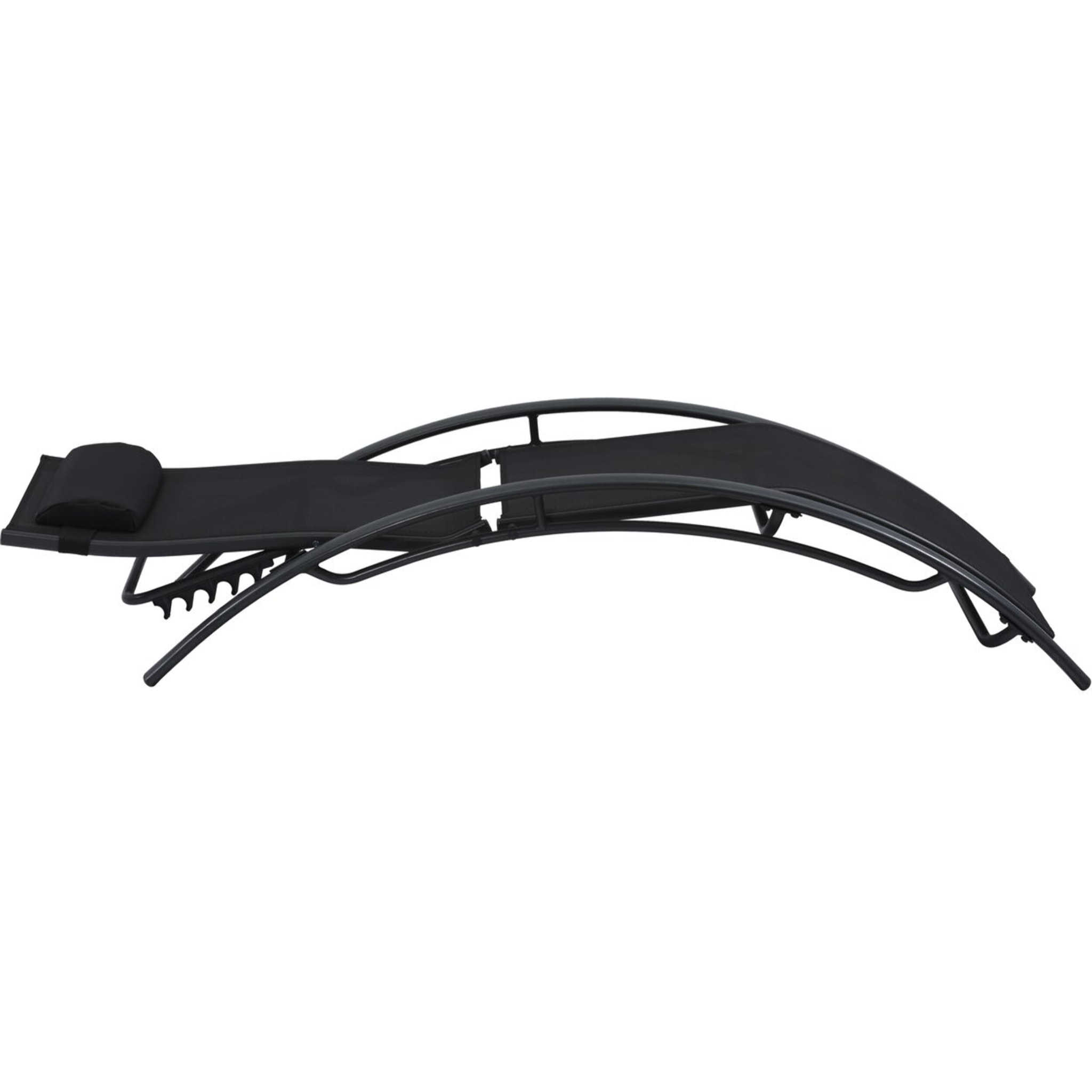 Lot de 2 bains de soleil en aluminium Beauty "Phoenix" Noir