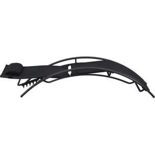 Lot de 2 bains de soleil en aluminium Beauty "Phoenix" Noir