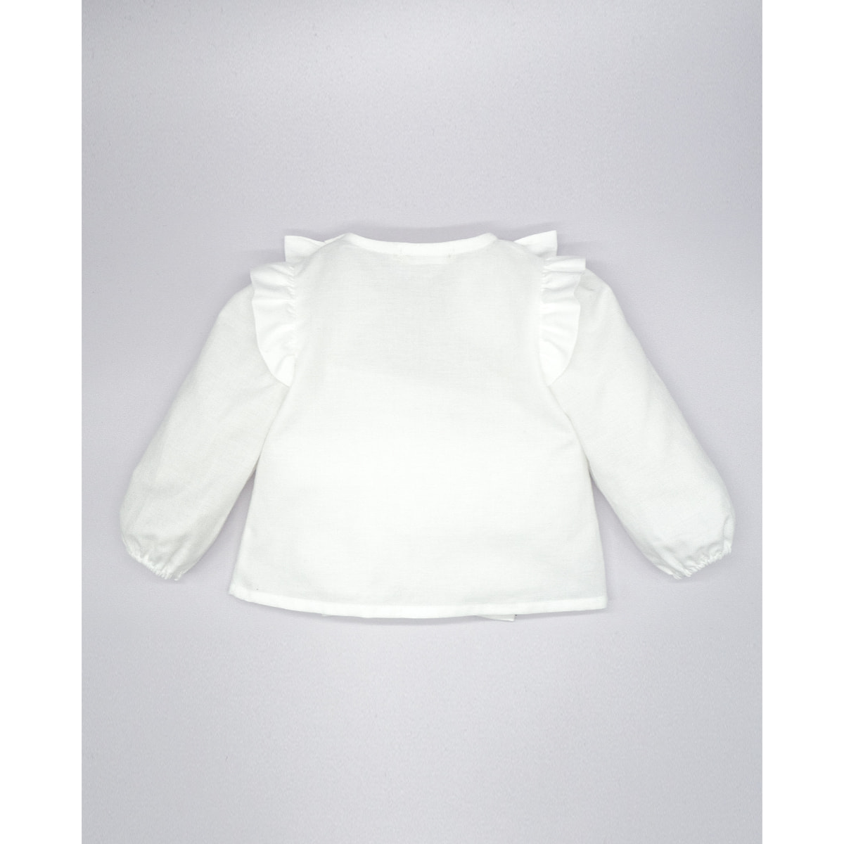 BLUSA VIELLA VOLANTE LATERAL BLANCA