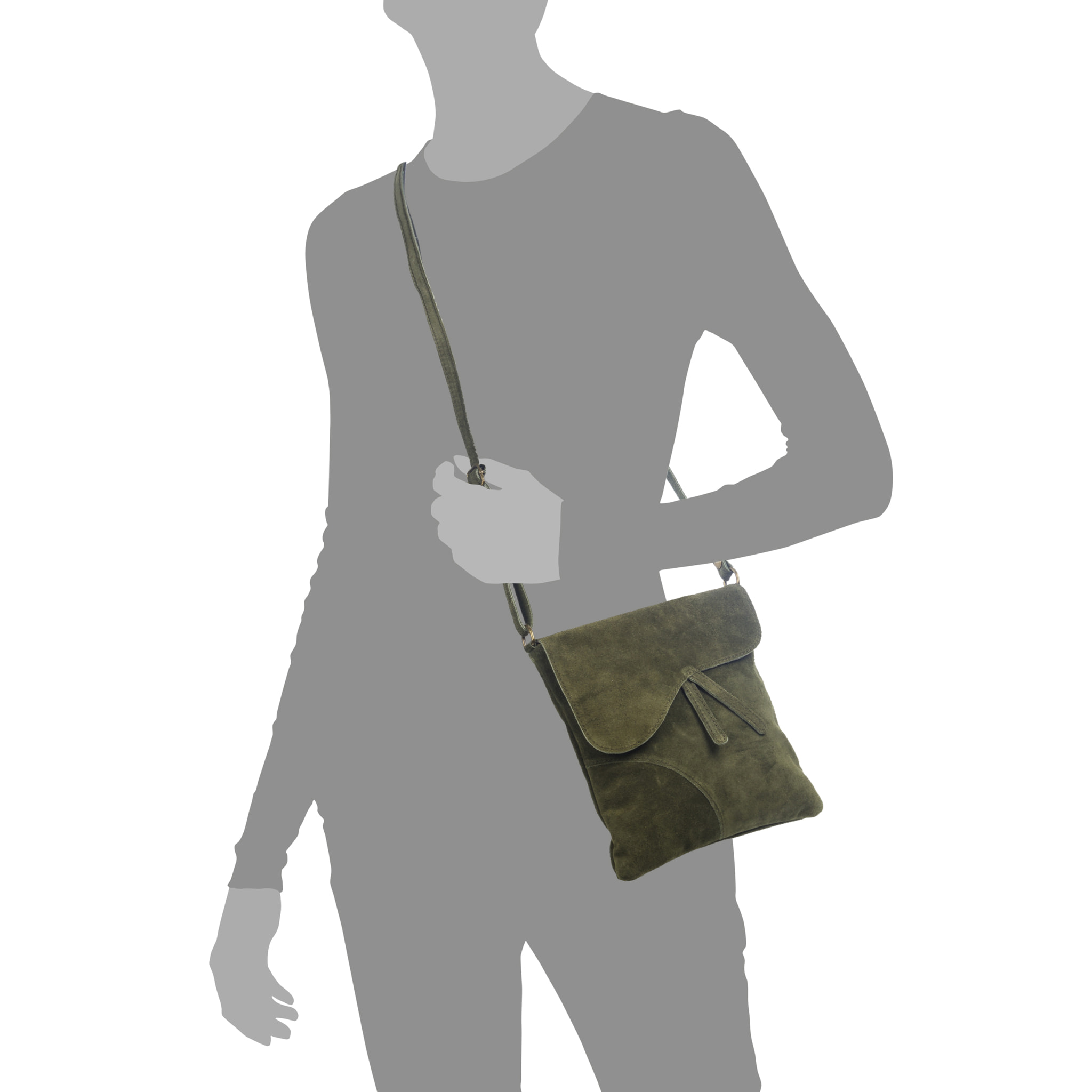 Ulfa Bolso bandolera Mujer.Piel auténtica Gamuza