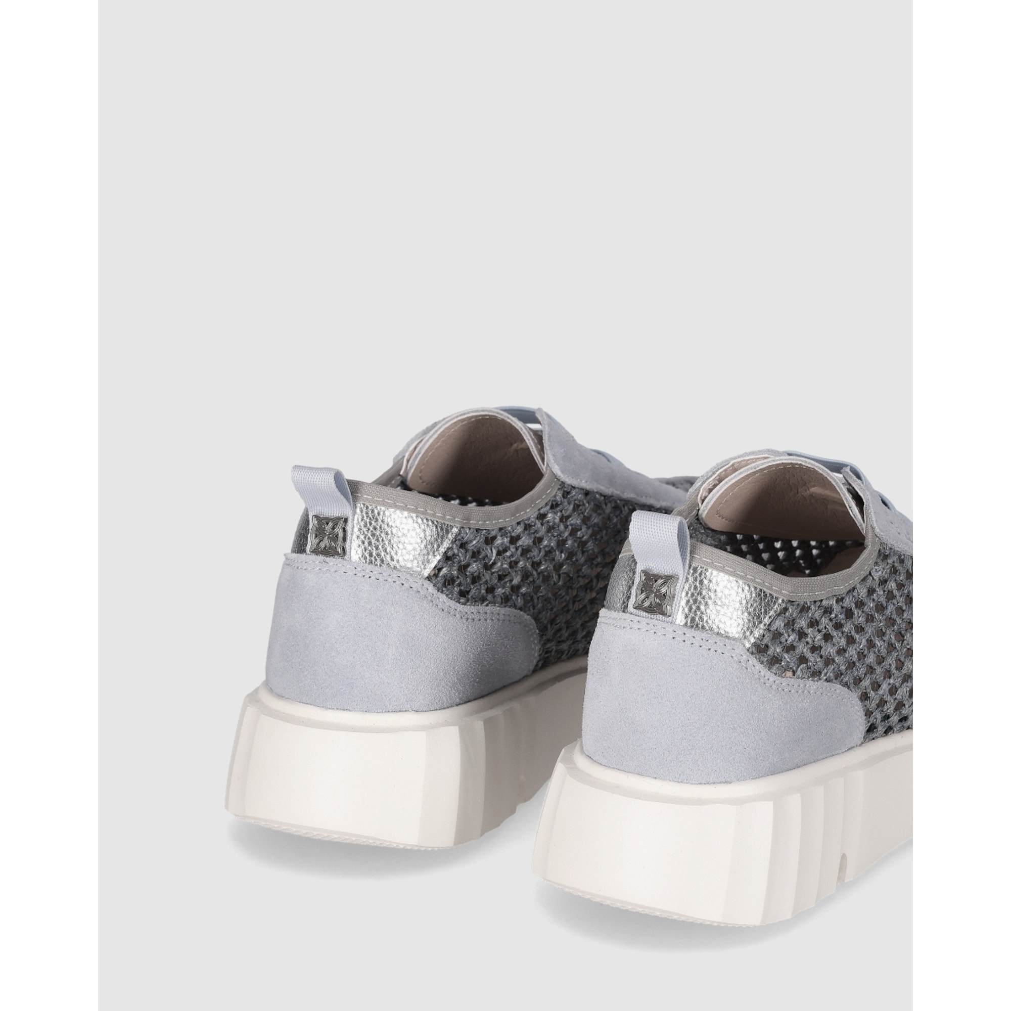 Zapatos de Piel - Azul - Tacón: Bajo