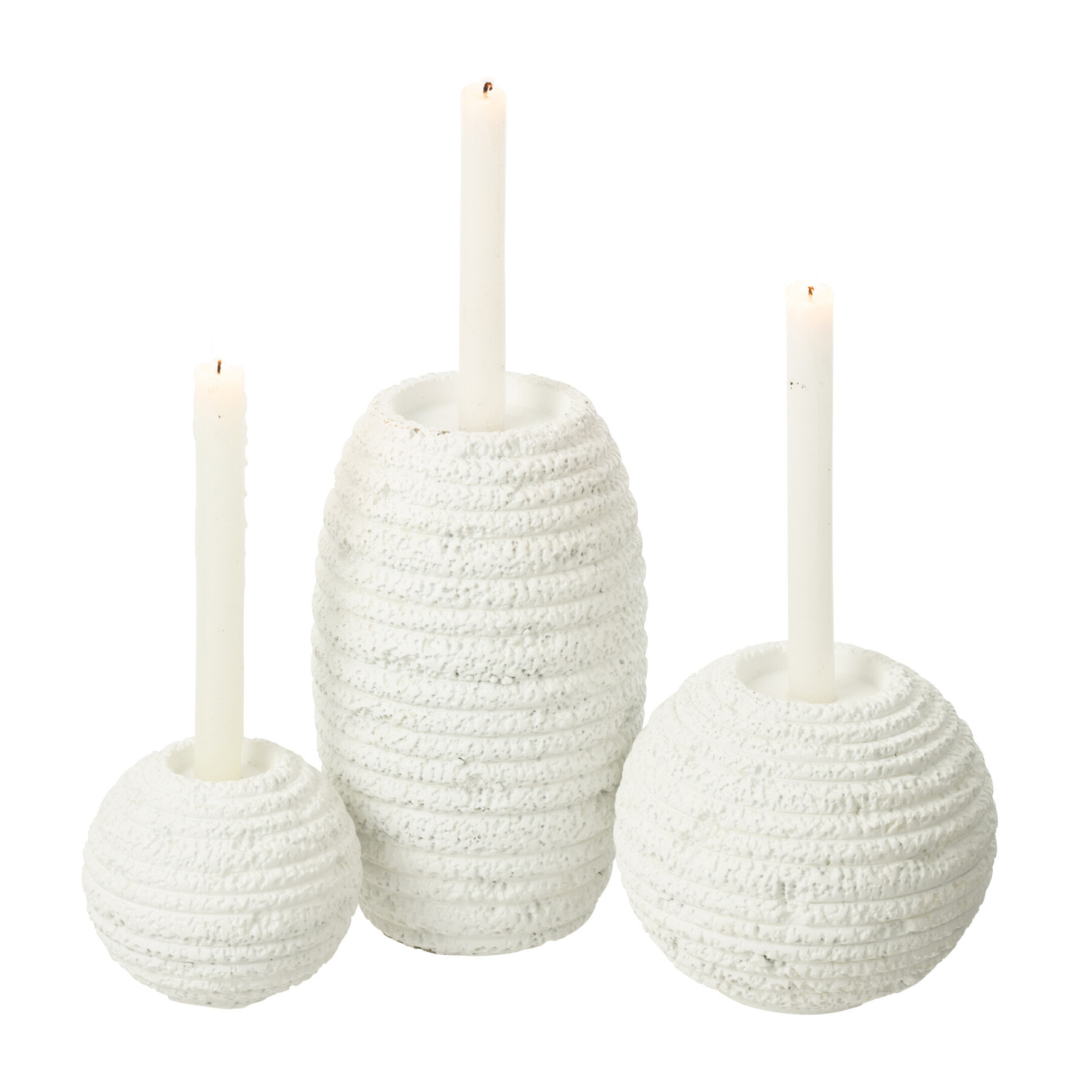 J-Line Chandelier Creta Etroit Ciment Blanc