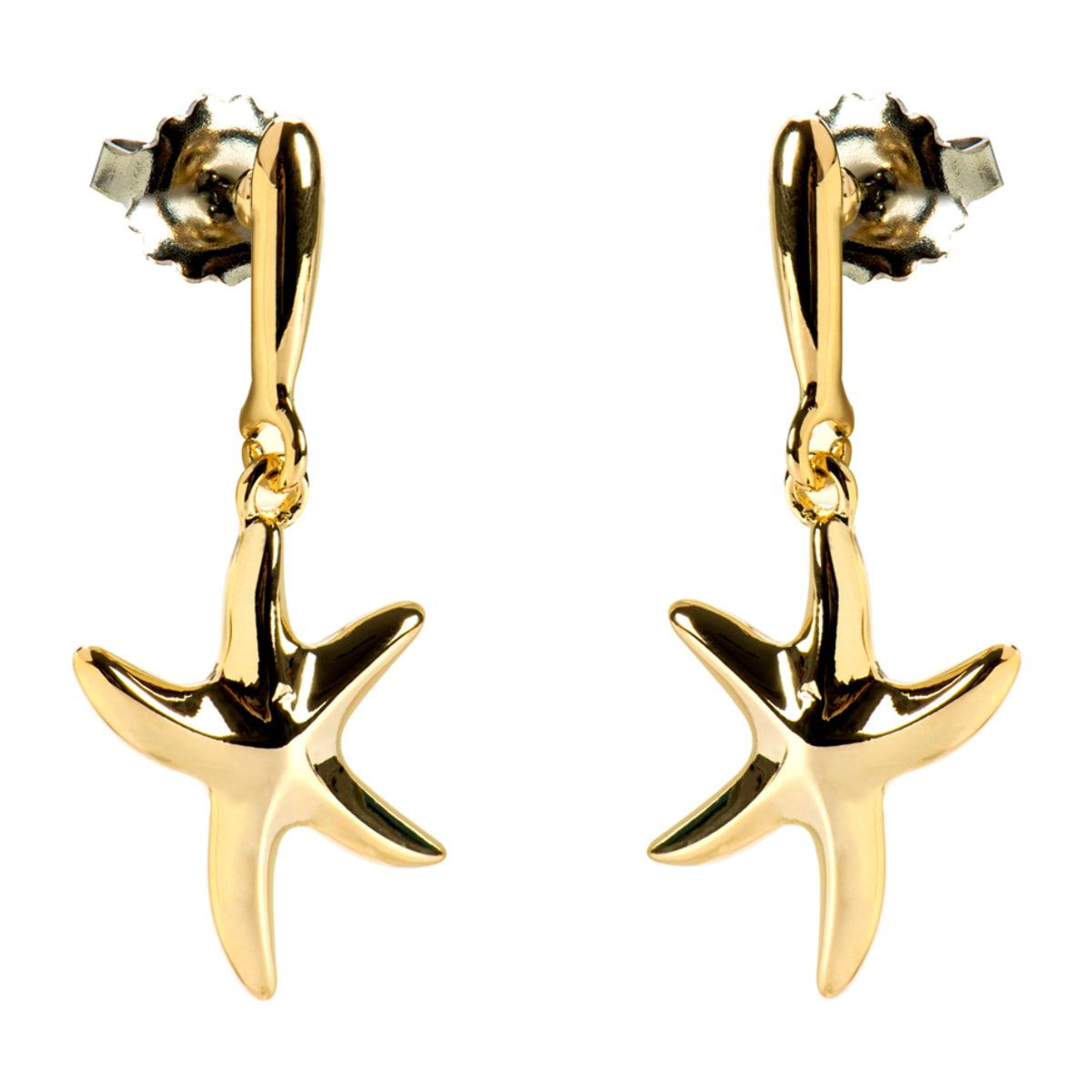 Pendientes acabados en oro amarillo de 18K