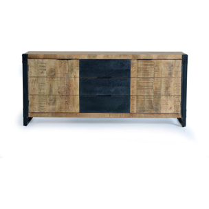 Aparador estilo industrial - madera de mango y metal - 180x45x80cm