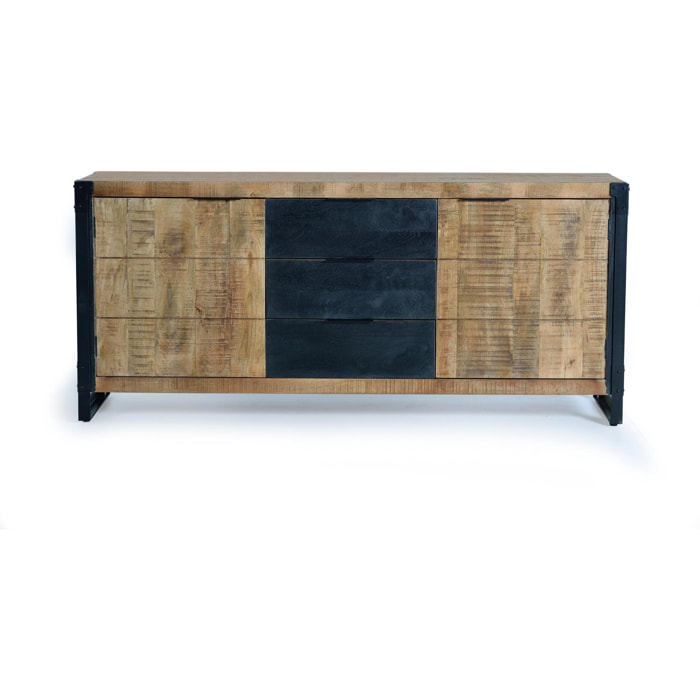 Aparador estilo industrial - madera de mango y metal - 180x45x80cm