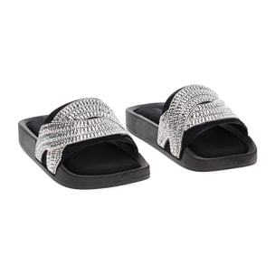 Sandalias de playa negras en lycra