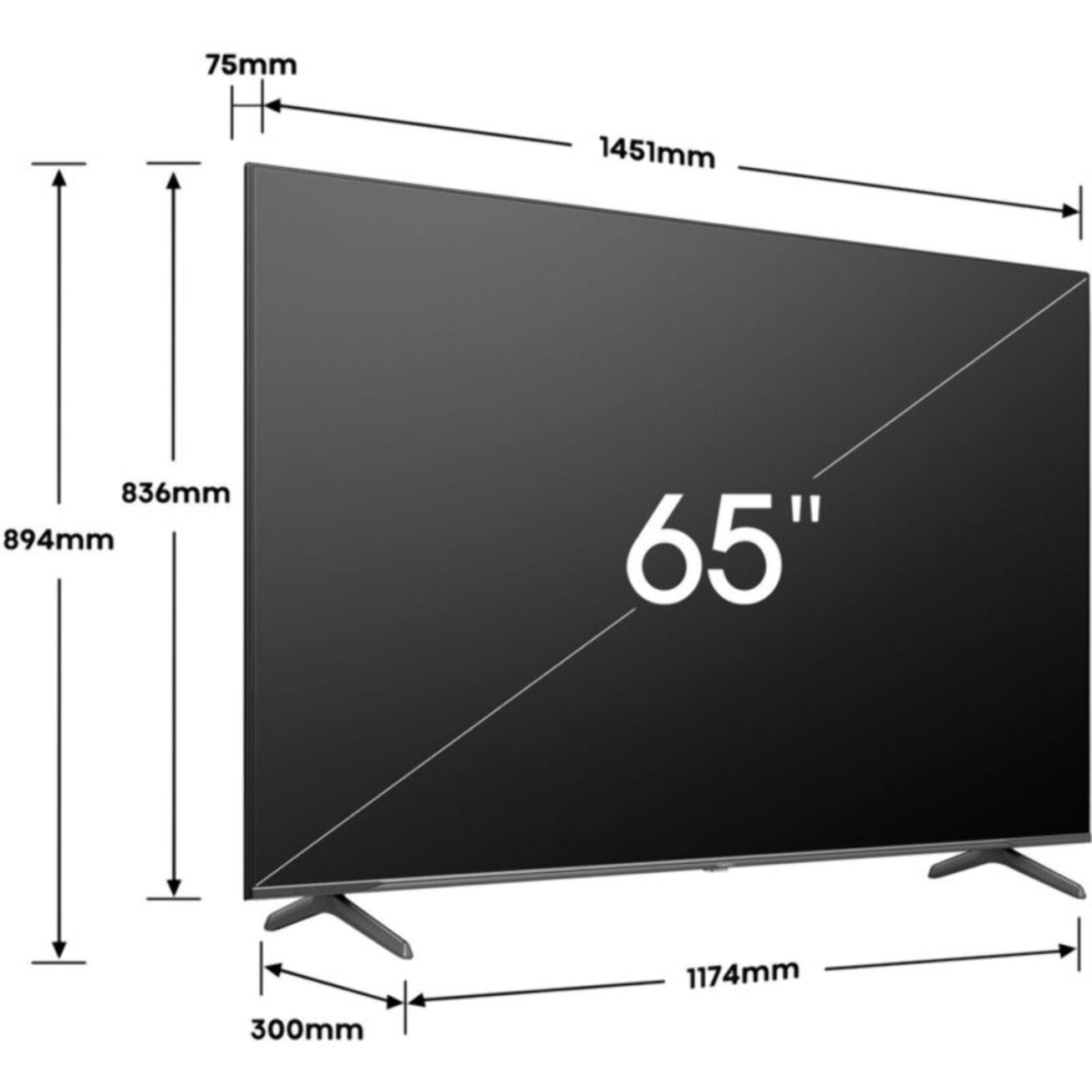 TV QLED HISENSE 65E7NQ PRO 2024