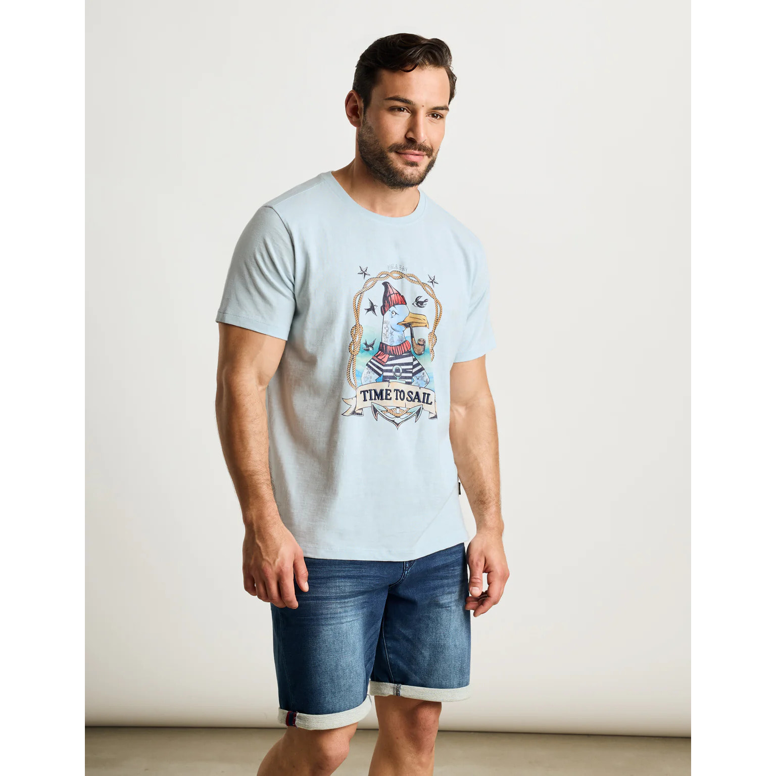 Camiseta Manga Corta Azul Celeste - Gaviote