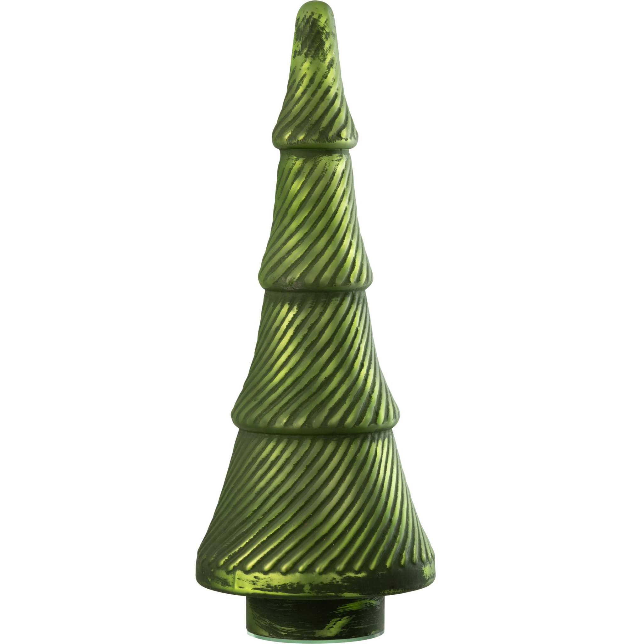 J-Line Sapin De Noël Oxydé Cotelé Verre Vert Large