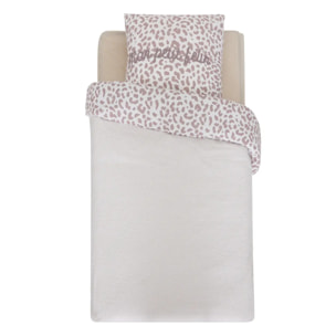 Parure de lit réversible Jaiko 140x200cm blanc/motif félin