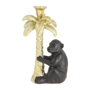 Chandelier palmier doré avec singe noir h19cm RICO