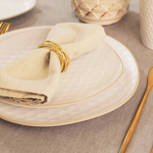 Piatto da portata ovale Impronte in stoneware