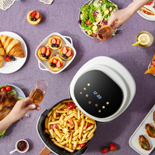 Friggitrice ad aria 8L, 1400W. Pannello tattile, programmi di cottura, modalità manuali, riscaldamento 3D, griglia antiaderente. PRODOTTO CON IMBALLO DANNEGGIATO.