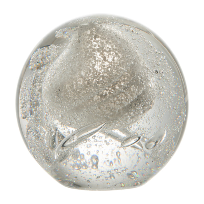 J-Line presse-papier Bulle - verre - argent - medium