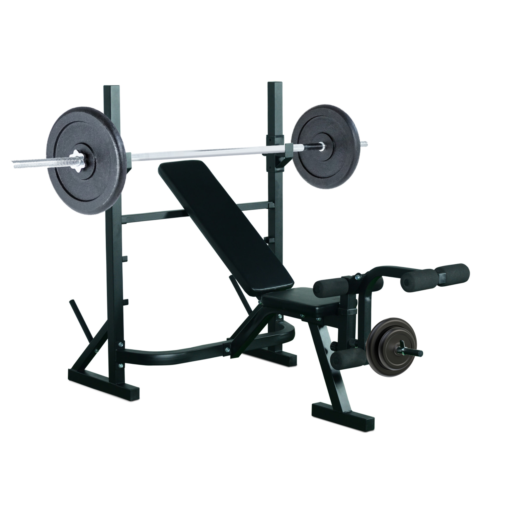 Banco de Pesas Banco de Musculación Multifuncional con Altura Ajustable de 3 Niveles para Entrenamiento Fitness de Cuerpo Completo 175x98x130 cm Negro