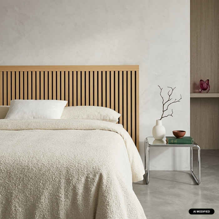 Tête de lit décor bois tasseaux décoratifs 140cm  HEDDO