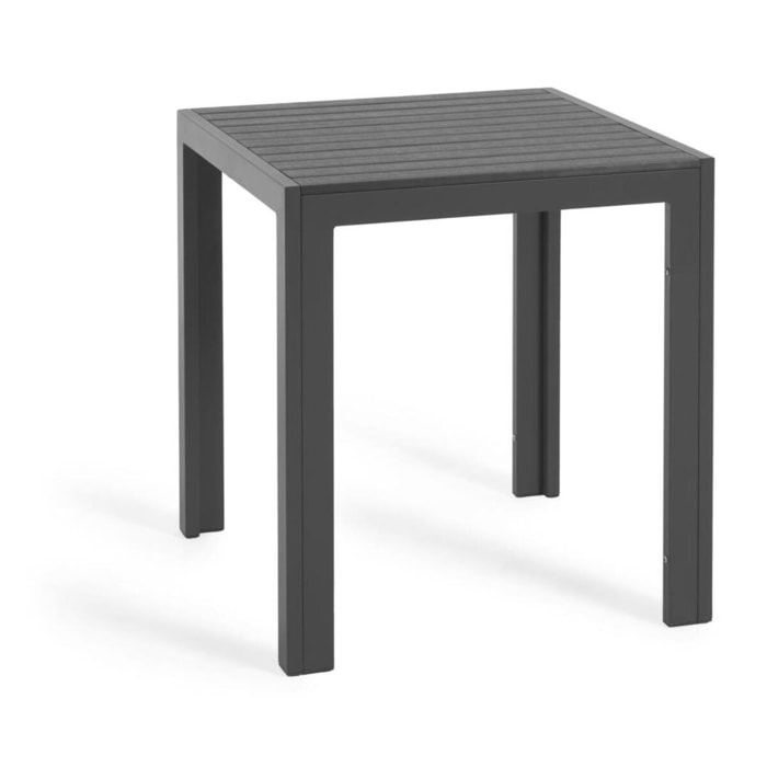 Kave Home - Tavolo da esterno Sirley in alluminio nero 70 x 70 cm