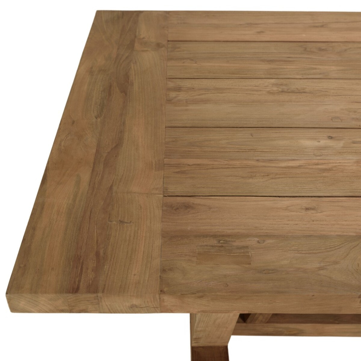 KALLY - Ensemble de jardin table et chaise en bois teck recyclé et rotin synth. 6 pers