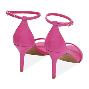 Sandalias fucsia, tacón de 8,5 cm