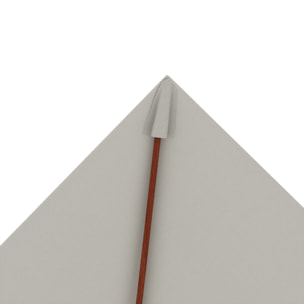 Sombrilla de Jardín 200x150x235 cm Parasol de Terraza Rectangular Inclinable con Anti-UV Impermeable y Poste de Madera para Playa Patio Beige