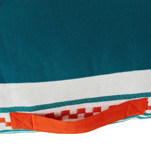 Coussin de sol d'extérieur "Yucatan" bleu canard 120x80cm