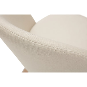 Chaises scandinaves en tissu naturel et bois clair massif (lot de 2) CELESTE