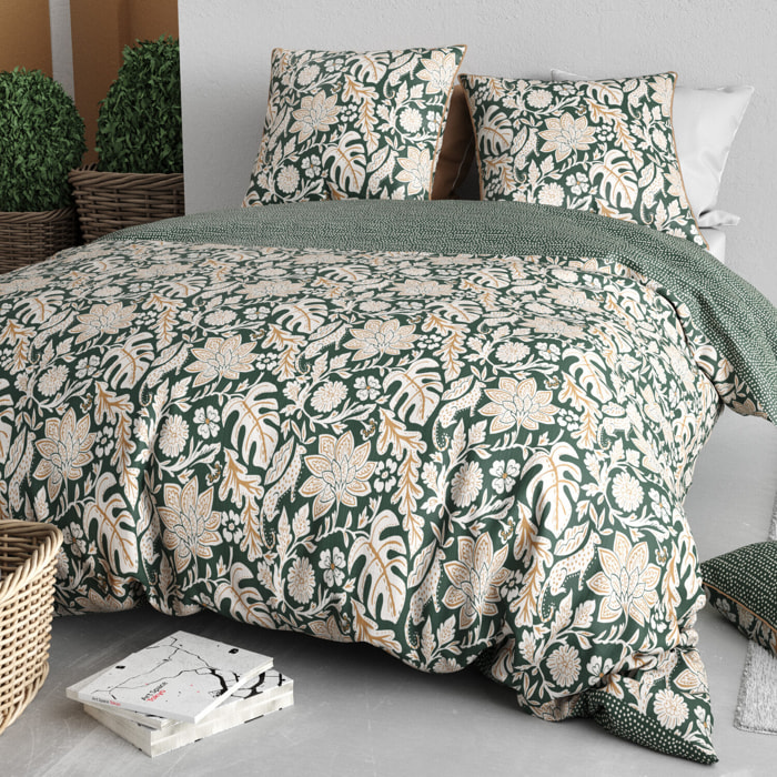 Parure housse de couette 3pcs 100% coton 57 fils nour