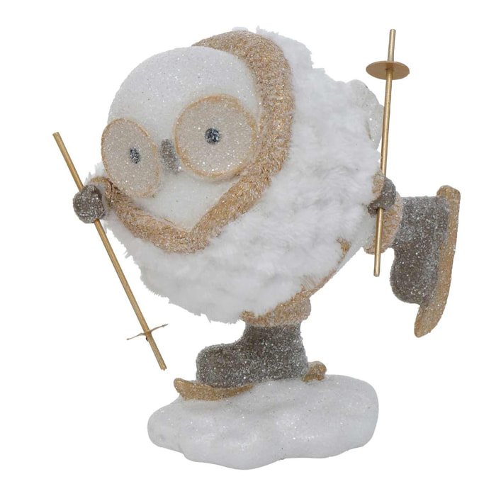 Figurine hibou pipo blanc