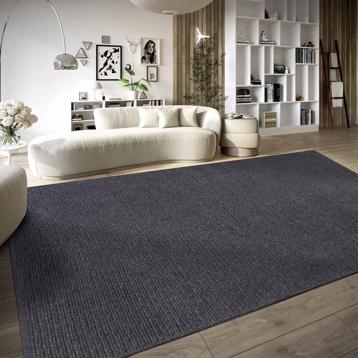 Tapis kilim, motif faux uni, tissé à la main, neya, chic