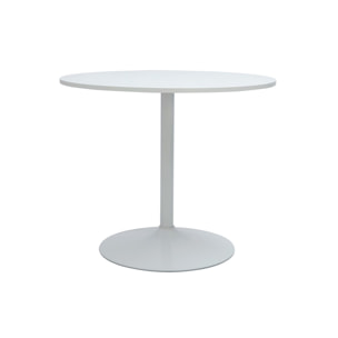 Table à manger design ronde blanche D90 cm CALISTA