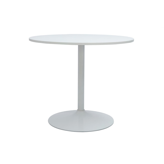 Table à manger design ronde blanche D90 cm CALISTA