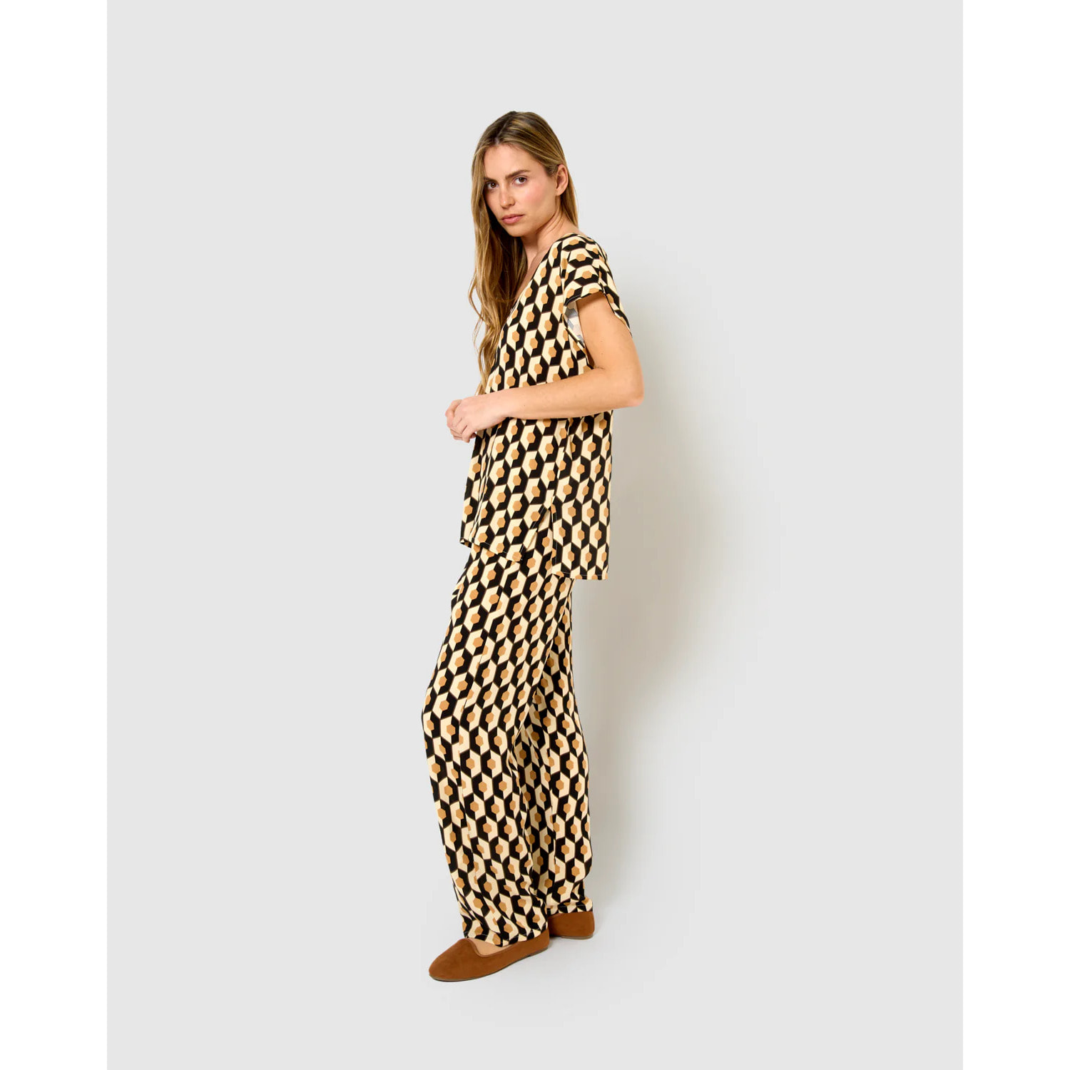 Pantalón viscosa santorini beige