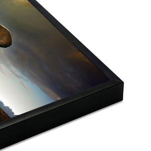 Affiche encadrée – Éléphant solitaire sur la route, puissance et liberté Affiche + cadre en métal - Noir