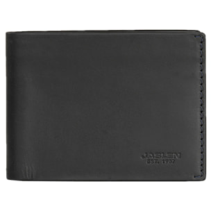 Cartera Hombre Piel Jaslen Lyon Negro-Azul