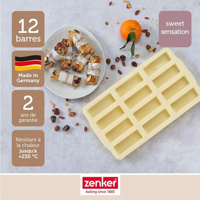 Set comprenant 1 Moule Silicone, 1 spatule Zenker, 2 bols à mixer en inox Fackelmann