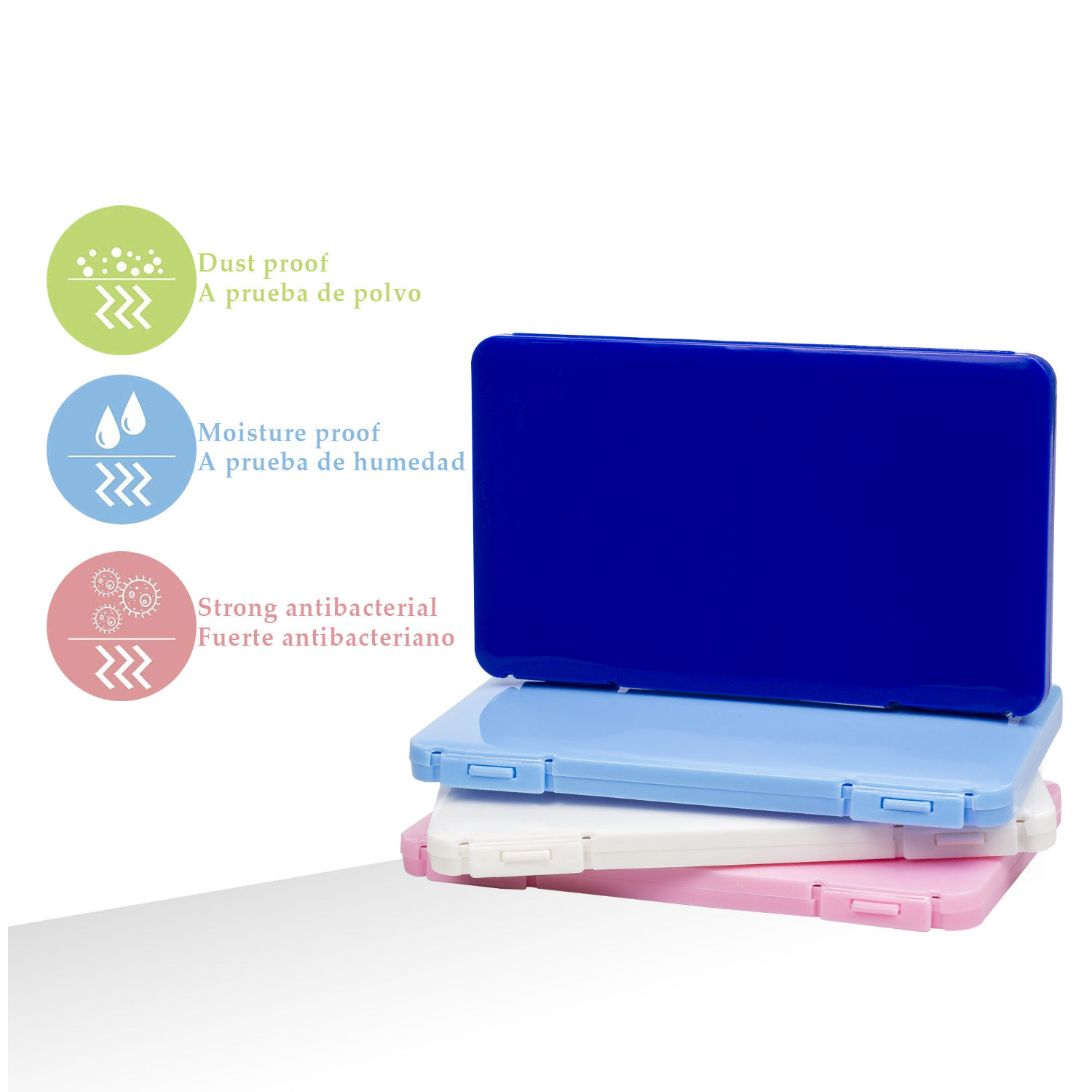 Pack porta mascherine igienico rettangolare in 4 colori.