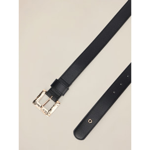 Oltre - Cinturón con hebilla dorada - Negro