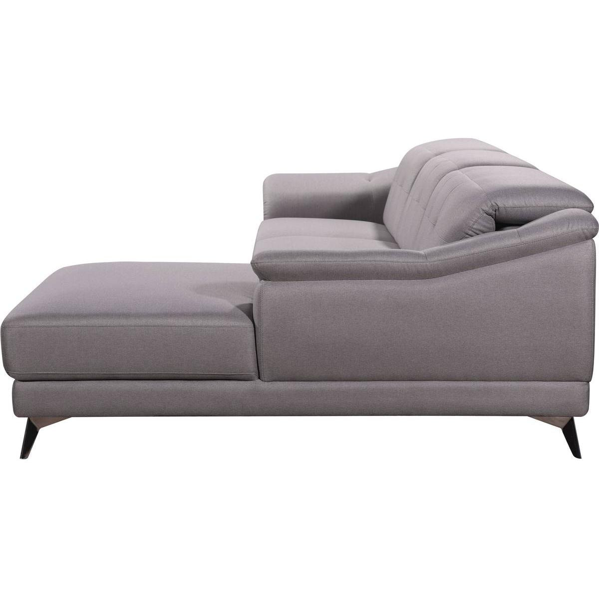 Canapé d'angle en tissu ''Sydney'' - Angle droit - 3 places - Gris