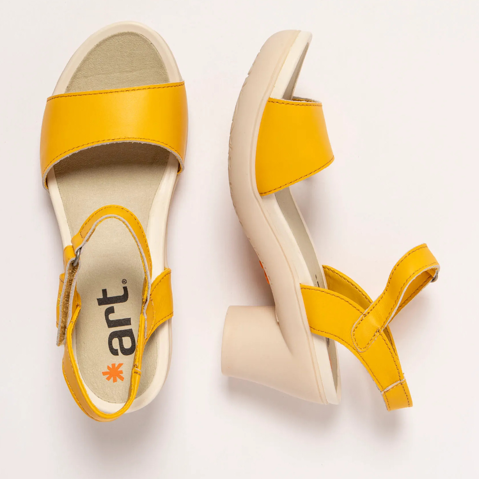 Sandalias con tacón 1475 NAPPA YELLOW/ ALFAMA color Yellow