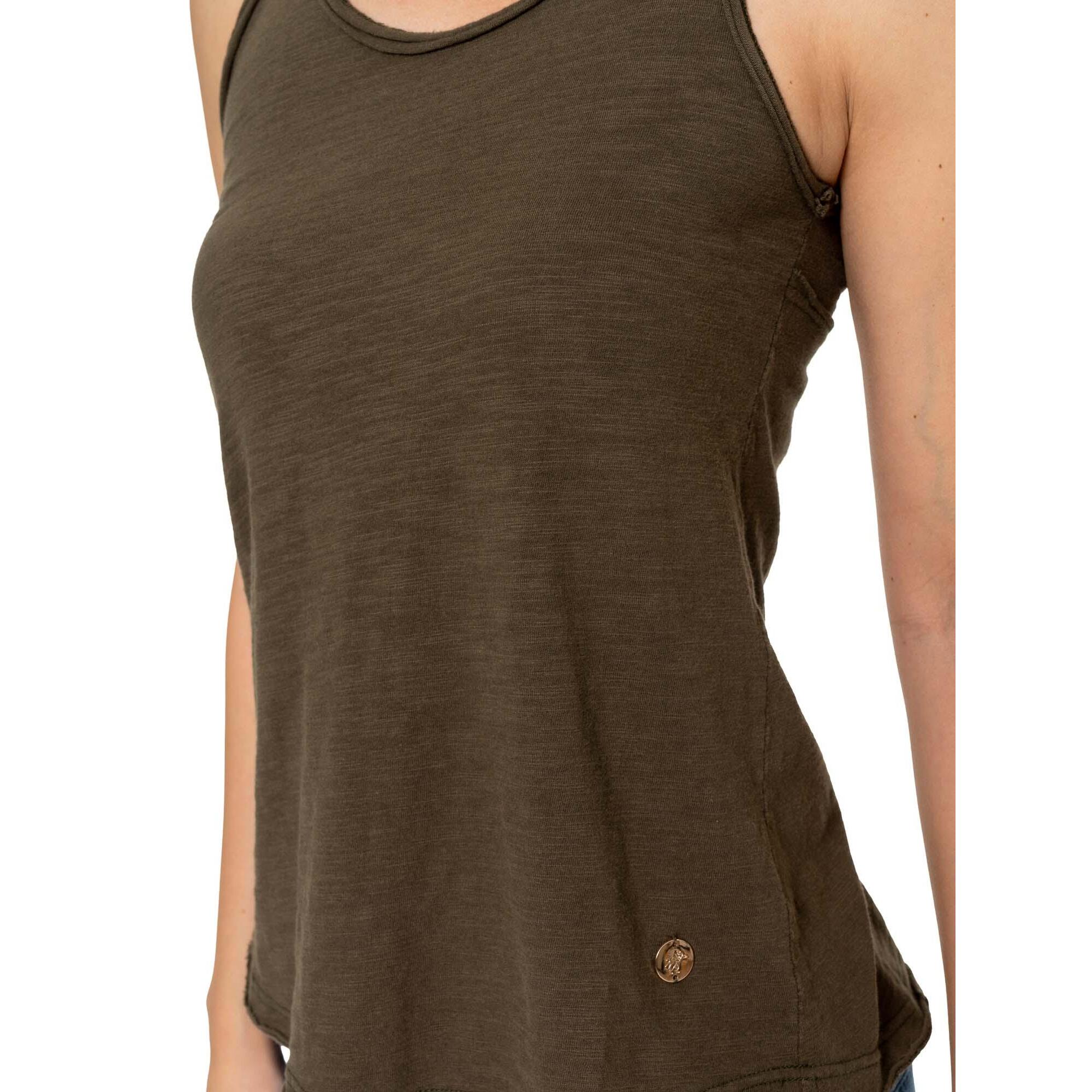 Camiseta sin mangas estilo safari urbano para mujer