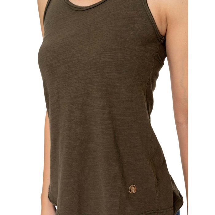 Camiseta sin mangas estilo safari urbano para mujer