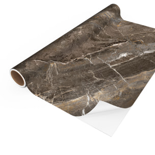 Revêtement sticker sol - MARBRE BRUN - Rouleau adhésif Protection Anti-dérapant