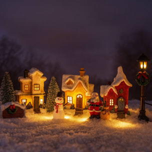 Conjunto de 10 piezas de paisaje navideños con iluminación led